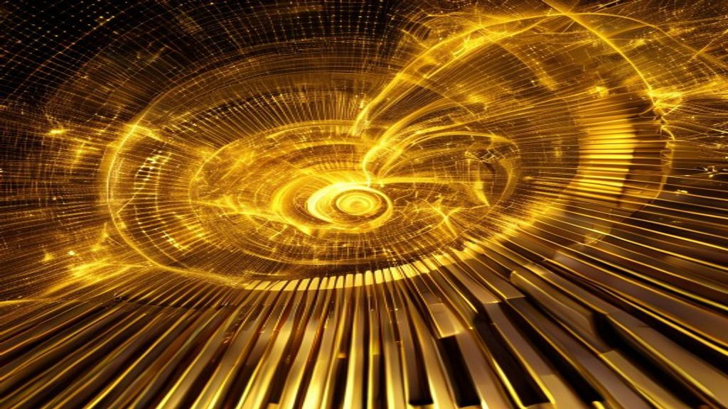 Fibonacci spiral transforming into harmonic sound waves